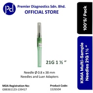 KIMA MUES Sterile Multi-Sample Needles 21G 1.5" 100pcs/box
