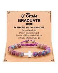 UPROMI Cross Bracelet for Girls Baptism Communion Confirmation Gifts, Kindergarten/Preschool/5th Gra