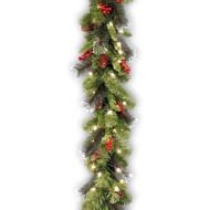 National Tree Company 9 ft Pre-Lit Crestwood Spruce Artificial Christmas Garland, Christmas Decorati