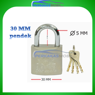 TJAP MATA Gembok Bulat Leher Pendek Baja Keras Kuningan 30MM 40MM 50MM 60MM 70MM Anti Maling Pengama