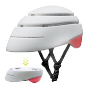 西班牙CLOSCA克羅斯卡 LOOP 單車/滑板/滑板車/電動車用折疊安全帽-M(頭圍56~58cm)/ 淺灰/桃紅標