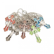 Colored Flower Cross Necklace - Spiritual Kalun - Flower Necklace - Cross Necklace