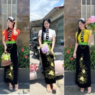 THAI ETHNIC COSTUME SET WITH TRAIN NECK, 3P HIGH NECK