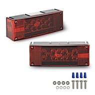 Wellmax 12V LED Trailer Lights, Submersible and Waterproof Low Profile Rectangular tail lights for R