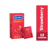 DUREX Condom Strawberry 12s - Extra Pleasure Dotted Shape