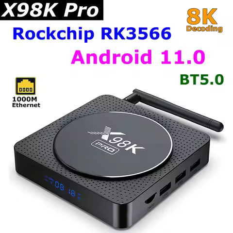 X98K Pro TV Box Rockchip RK3566 Android 11 4GB 32GB 8K Video Decoding 1000M LAN External Antenna Dua
