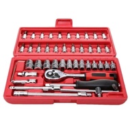 46pcs Chrome Vanadium Socket Set Tool Box Set Ratchet Spanner Wrench Set