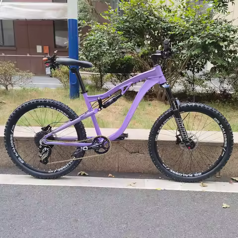 Kalosse Full Suspension Frame 7 Bearings Hubs Hydraulic Brakes Frame Mountain Bicycle, 11 Speed Bicy