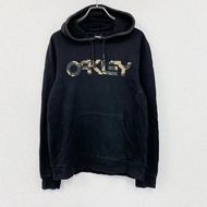 Oakley 全拉鍊連帽衫/連帽衫，迷彩，黑色，XL 碼，古著。