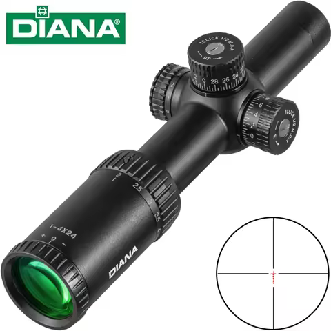 DIANA 1-4X24 Scope optical sight with target turret hunting sight cross sight tactical illuminated s