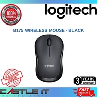 Logitech B175 Wireless Mouse 2.4GHz Nano Receiver Long Battery Life Black