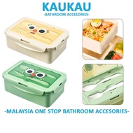 KAUKAU Bekas Makanan Cute Cartoon Bento Lunch Box 3-Compartment Food Container Fork and Spoon Includ
