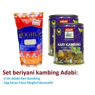 Set Kari Kambing Adabi dan Faiza Beras Moghul Basmathi 1kg