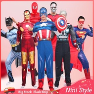 Adult Men Superhero Spiderman Ironman Captain America Hulk Thor Batman Cosplay Costume Mask Outfit Halloween Jumpsuit Bodysuits Carnival Party Clothes