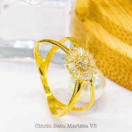 Cincin Emas Silang Bunga Matahari Gold Ring 916/22k