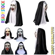 topeng hantu rumah hantu prank seram Horror Scary Nun Latex Mask Valak Cosplay Halloween Costume the Nun haunted house