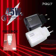 [PRO777] 45watt USB QC 3.0 Fast Charger Charger Travel Adapter/ Fast Charging Adapter TYPE USB to mi