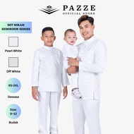 [Set Nikah] Pazze Baju Melayu Modern Slim Fit Sedondon Series - Pearl white & Off White