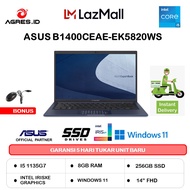 Laptop ASUS B1400CEAE-EK5820WS CORE I5 1135G7 Ram 8GB 256GB SSD INTEL IRISXE WIN 11+OHS 14" FHD