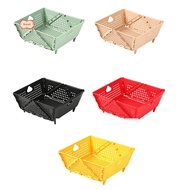 Plastic  Colander - Foldable Drain Basket with Resting Feet - Kitchen Food Strainer - Space-Saving  