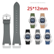 for Patek Philippe Nautilus 55711 5712 5726 5980 Liquid Silicone Strap Special Concave Interface Wat
