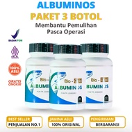 PACKAGE OF 3 BOTTLES - ALBUMINOS Snakehead Fish Capsules Sari Kutuk Channa Striata For Post-operativ