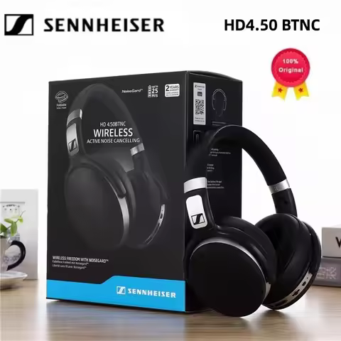Original Sennheiser HD4.50 BTNC Wireless Bluetooth Earphones Noise Isolation Stereo Earphones Black 