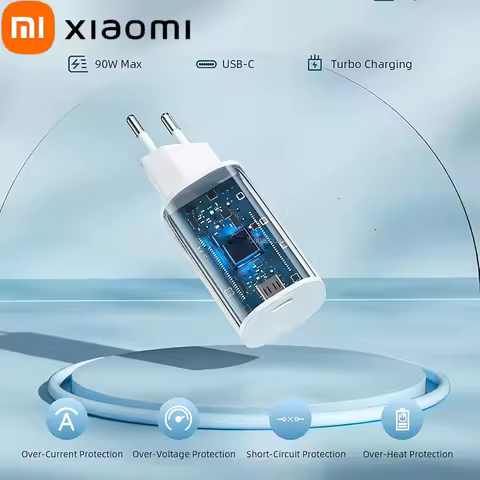 Xiaomi 90W Charger Fast Charge Quick USB 3.0 Type- C Charging Cable EU Charge Adapter For Xiaomi Iph