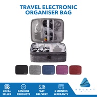 Travel Electronic Organizer Bag - 2 Layer USB Cable, Foldable Gadget Pouch, Portable & Compact