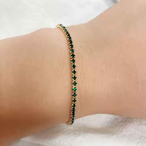 9colors 2mm 15-17cm+2cm Thin CZ Stones Chain Tennis Bracelet For Women Girls Jewelry Brass Yellow Go