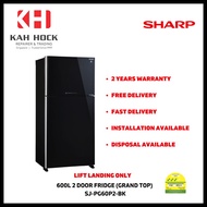 SJ-PG60P2-BK 600L 2 DOOR REFRIGERATOR (GRAND TOP) -  2 YEARS MANUFACTURER WARRANTY + FREE DEL