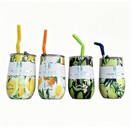 14oz Water Bottle Fruit Style Stainless Steel Hand-held Insulated Straw Cup Eggshell Water Cup 410ml