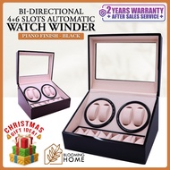 4-Slot Auto Watch Winder w/ Bi-directional Mode & 6 Watch Storage