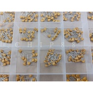 5 pieces 100% new 10pF to 1uF 50V gold ceramic capacitors