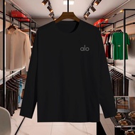 !!! Alo Text Silver Premium Quality Distro T-Shirt, 30s Combed Cotton T-Shirt, Long Sleeve, Simple M