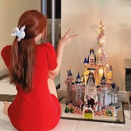 Compatible with Lego Building Blocks Disney Princess Sakura Castle Building Blocks Difficult for Girls Assembled Buildin