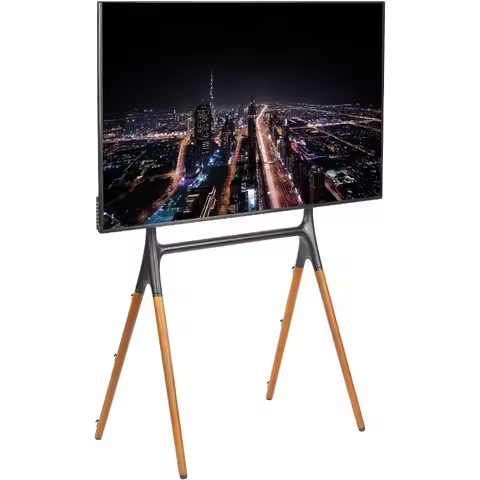 Dark Wood Easel TV Stand for 49 to 70 inch Screens, STAND-TV70A