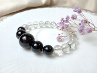 手鍊 珠串設計 綠幽靈+黑曜石/黑白簡約風/