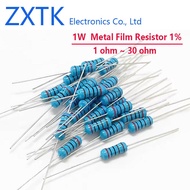 50PCS Metal Film Resistor 1W 1 ohm 1.1 1.2 1.3 1.5 1.6 1.8 2 2.2 2.4 2.7 3 3.3 3.6 3.9 4.3 4.7 5.1 5