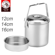 Zebra / Handle Pot 12cm 14cm 16cm Auto Lock / Stainless Steel Outdoor Camping Pot / Soup Carrier