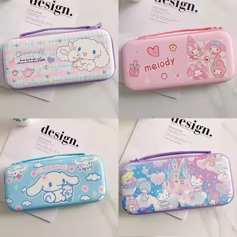 EVA Storage Zipper Bag for Nitendo Switch NS Oled Game Console Box Kitty Cinnamoroll Melody Kuromi C
