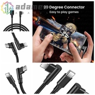 ADAMES 90 Degrees Type C Cable, Nylon Braid 90 Degrees PD 60W Quick Charger Cord, Safety Quick Charg
