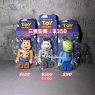 隱藏 全新未開袋 Bearbrick 100% Toy Story  Woody Buzz Alien 胡迪 三眼仔 巴斯光年 反斗奇兵 黑白 動畫 盲盒 Be@rbrick Medicom Toy 