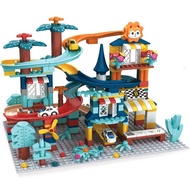 Best.. [allsales] Rail Car Slide Building Blocks / Theme Park Running Car Building Blocks