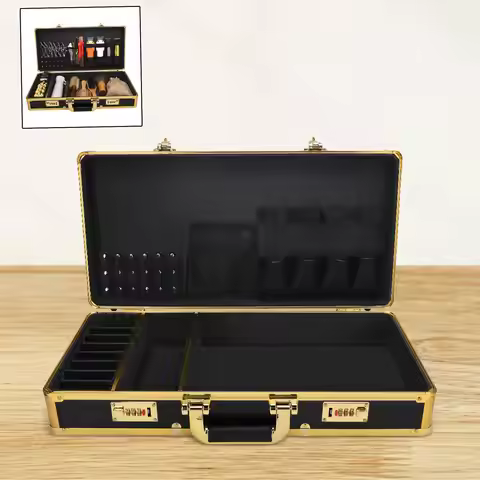 Salon Hair Cutting Tool Kit Storage Case with Handle 55x28x11.8cm Aluminum Frame for Beauty Salon Ma