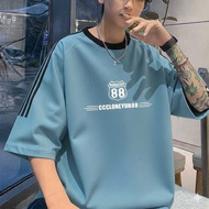 Men's T-shirts BIG Size 8XL 7XL 6XL 5XL 4XL 3XL 2XL XL LMS Korean Style T-shirts Biggest Burgundy Bl