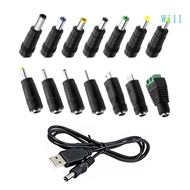 Will USB to DC5V Power Cord Features 14 Adapter Plugs 5 5x2 1mm Feamle for More 5V Lamp Speakers Dev