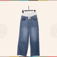 美國品牌sincerely jules拼接褲頭牛仔長褲 C0105【點點藏物】