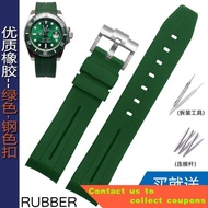 Rubber Silicone Strap Suitable for Rolex Green Black Water Ghost Submariner Series116610Waterproof Watch Bracelet Green