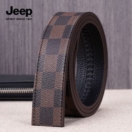 JEEP SPIRIT JEEP Headless Belt Men's Genuine Leather Headless Automatic Buckle Cowhide Belt Cowhide 